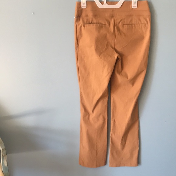 Violets & Roses Camel Ruthy Solid zipper stretchy boot cut pull on pants Sz 8/29 - Picture 6 of 10
